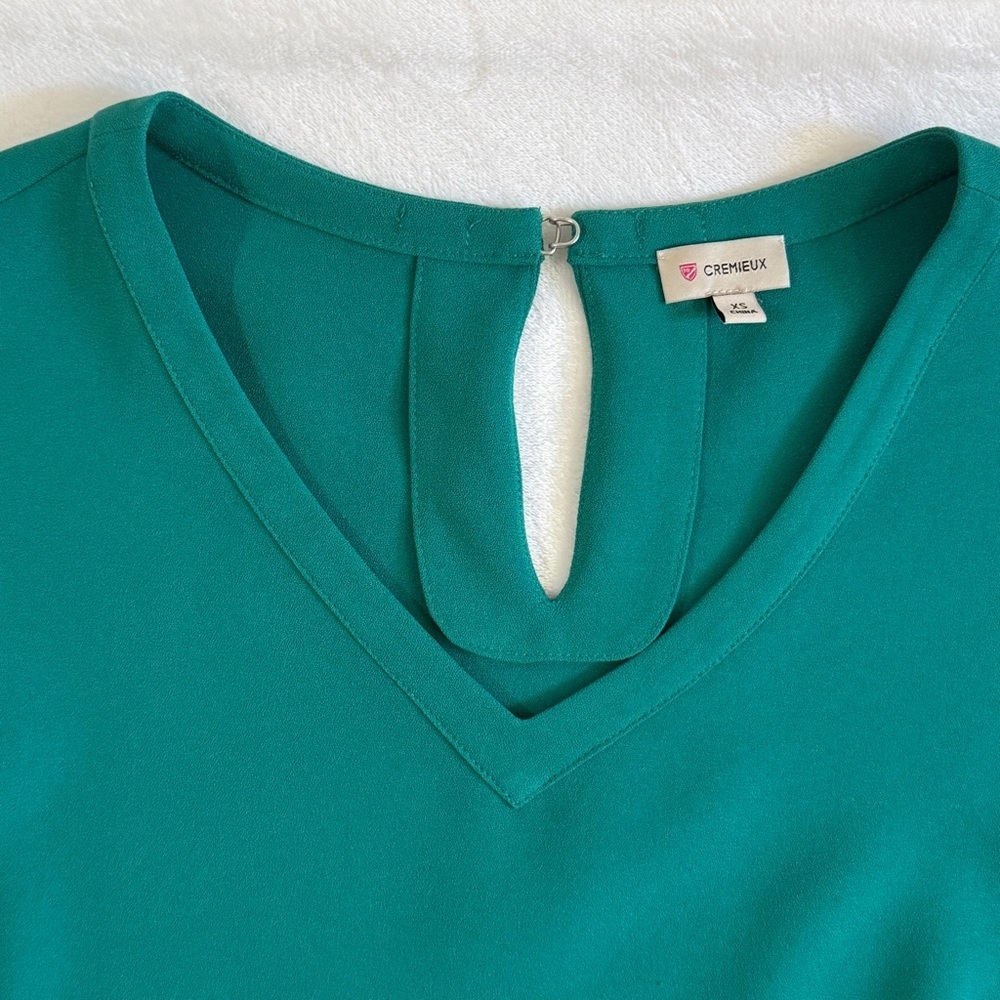 Cremiux Colorblock V-Neck Blouse XS - Picture 2 of 8